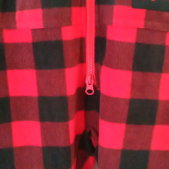 Tipsy Elves Buffalo Plaid Fleece Hooded Jumpsuit Lounge wear NWT - Picture 7 of 13